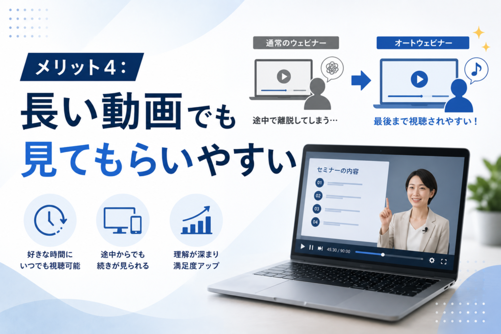 長い動画でも見てもらいやすい