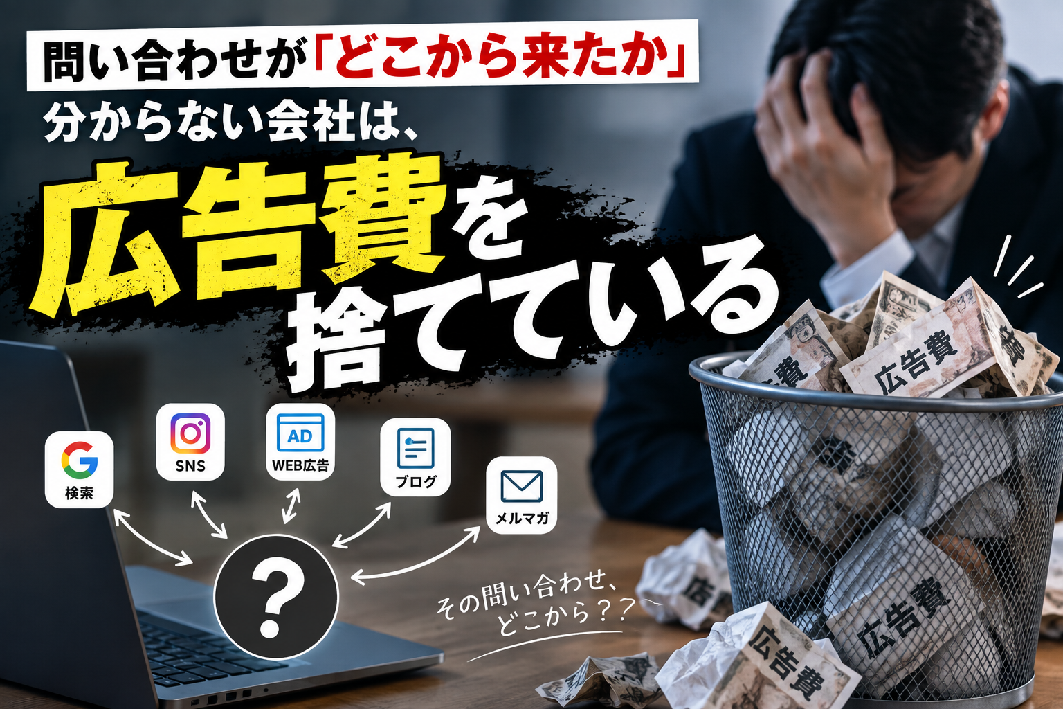 問い合わせが「どこから来たか」分からない会社は、広告費を捨てている